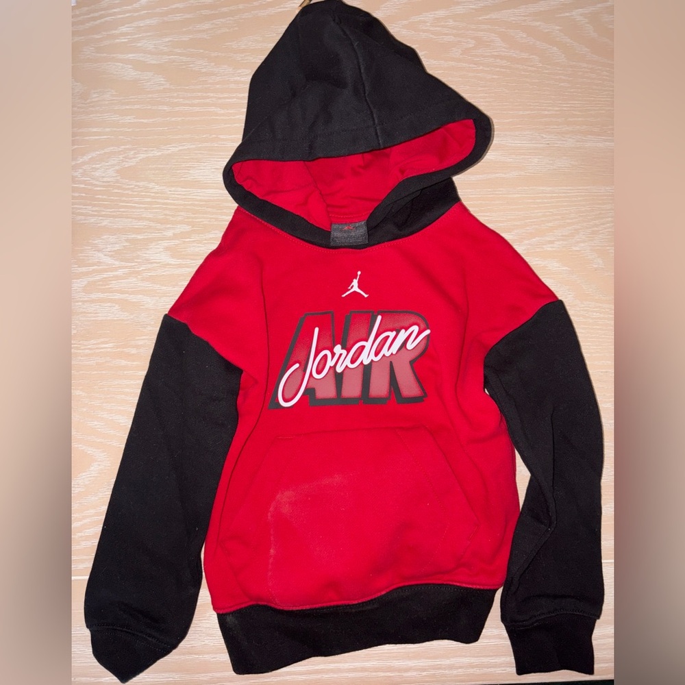 Jordan Air Kids Hoodie in Red and Black